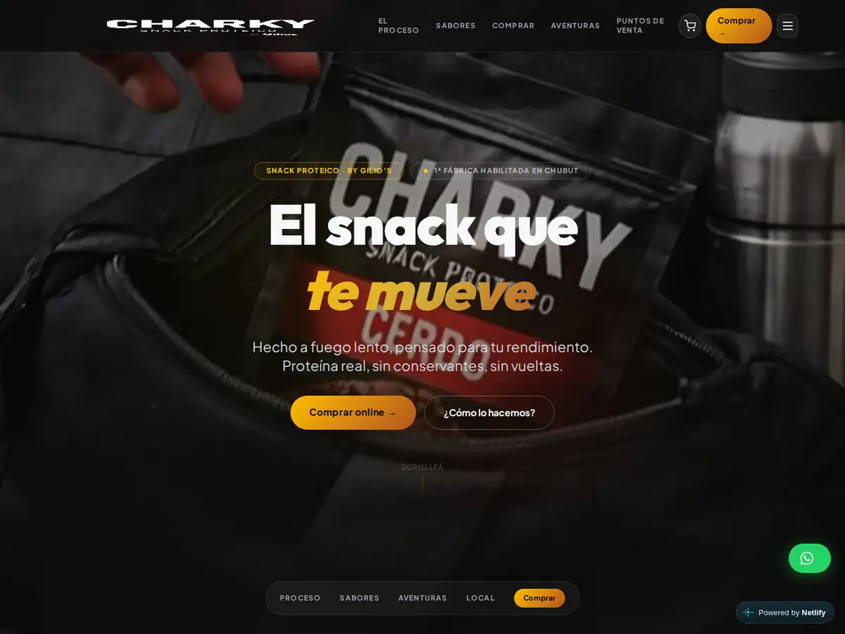 Captura del sitio charky.com.ar